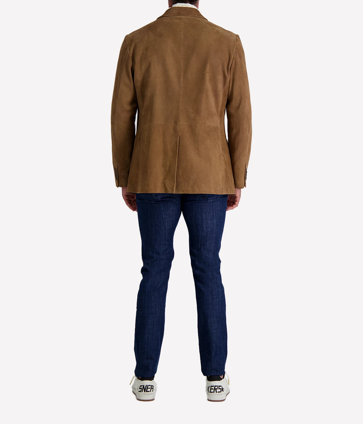 Lardini sheepskin leather blazer in rich brown, featuring a sleek single-breasted tailored design, expertly crafted in Italy for a refined yet rugged look—perfect for elevating both smart and casual outfits.