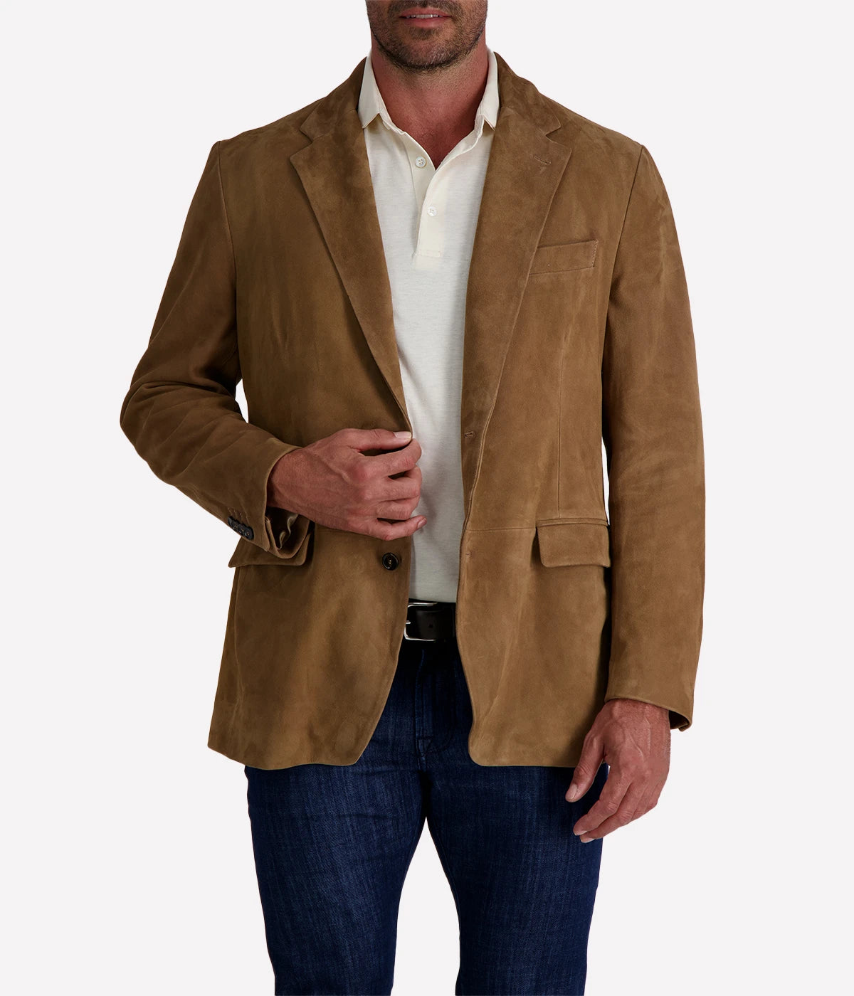 Lardini sheepskin leather blazer in rich brown, featuring a sleek single-breasted tailored design, expertly crafted in Italy for a refined yet rugged look—perfect for elevating both smart and casual outfits.