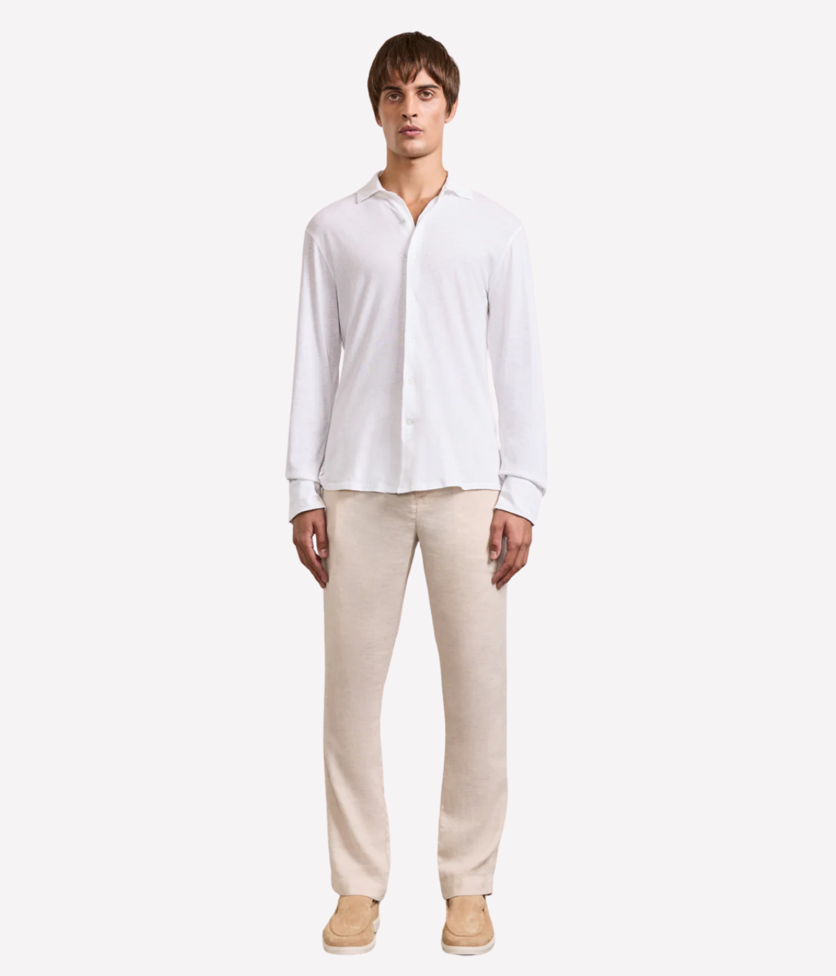 Marico Linen Blend Shirt in White
