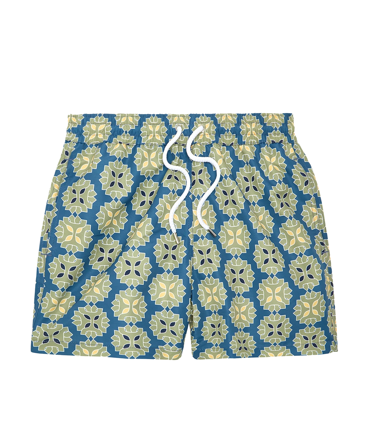 Sport Medalhao Print Swim Short in Summer Nights & Jungle Green