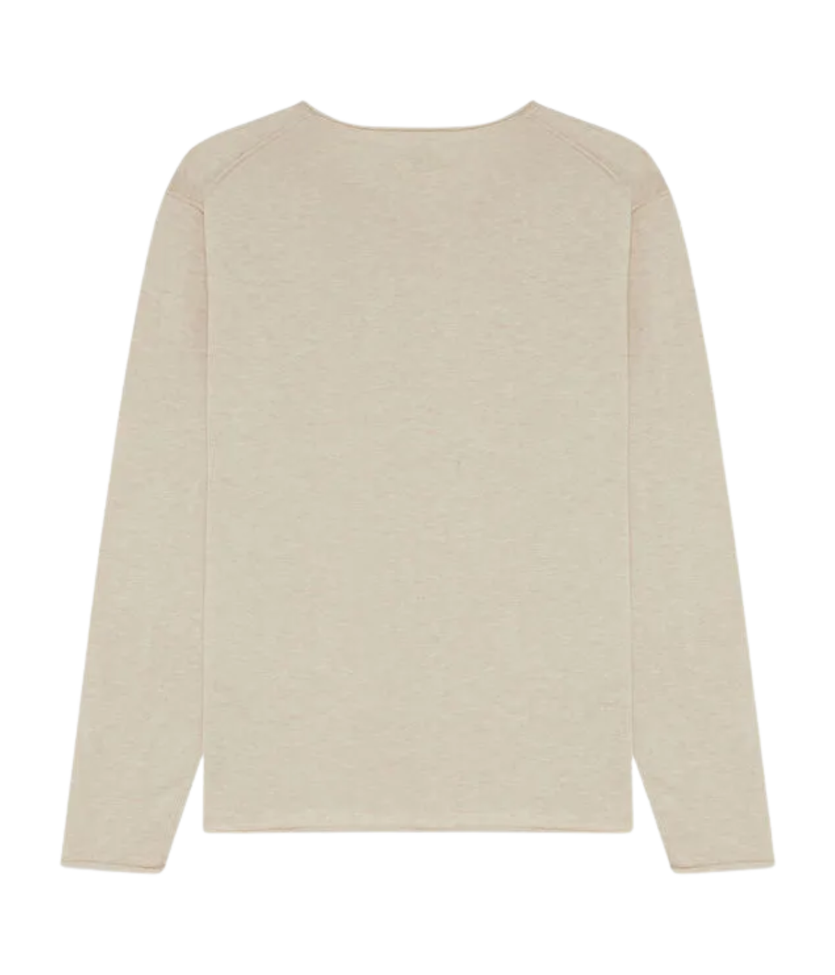 Men’s cotton cashmere crew neck sweater with rolled edges and long sleeves – soft lightweight knit for layering or solo wear.