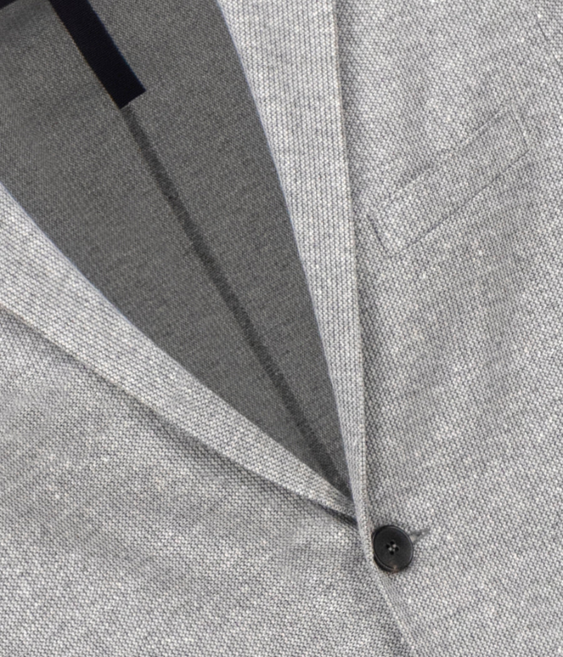 Men Linen Blend Blazer in Grey