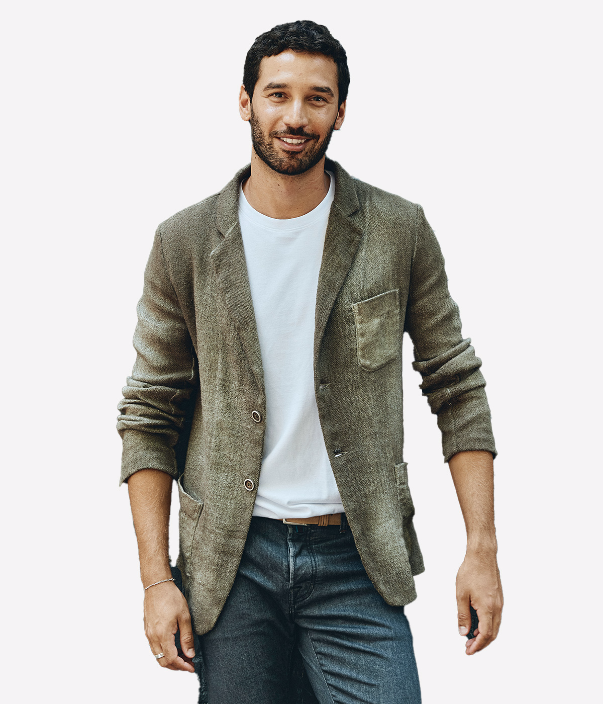 Avant Toi hand-painted micro mat stitch jacket in Liquirizia, crafted from merino, virgin wool, and cashmere blend, made in Italy