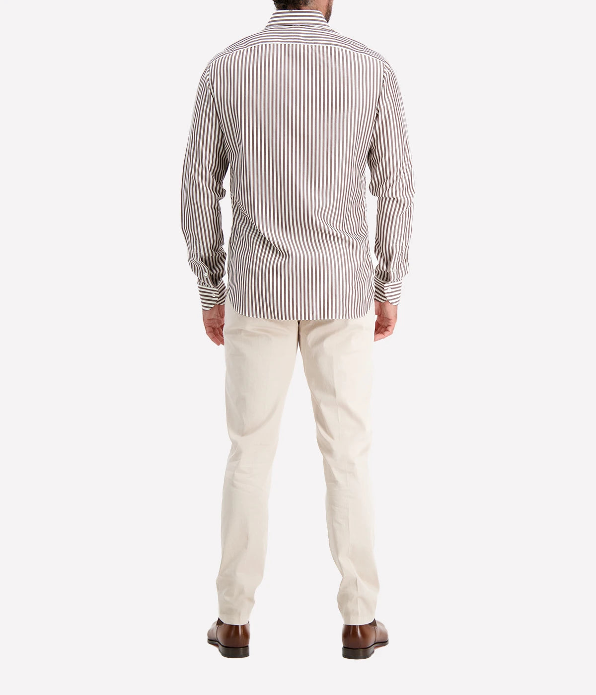 Mens Stripe Shirt In 2 Brown Stripe