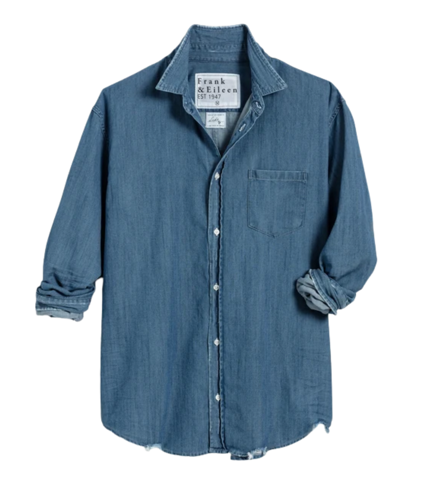 Luke Woven Shirt in Stonewashed Indigo Denim