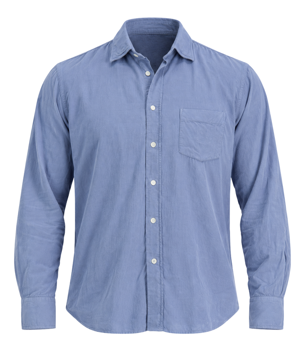 Front product view of Hartford Paul Fine Corduroy Shirt in Chambray Blue