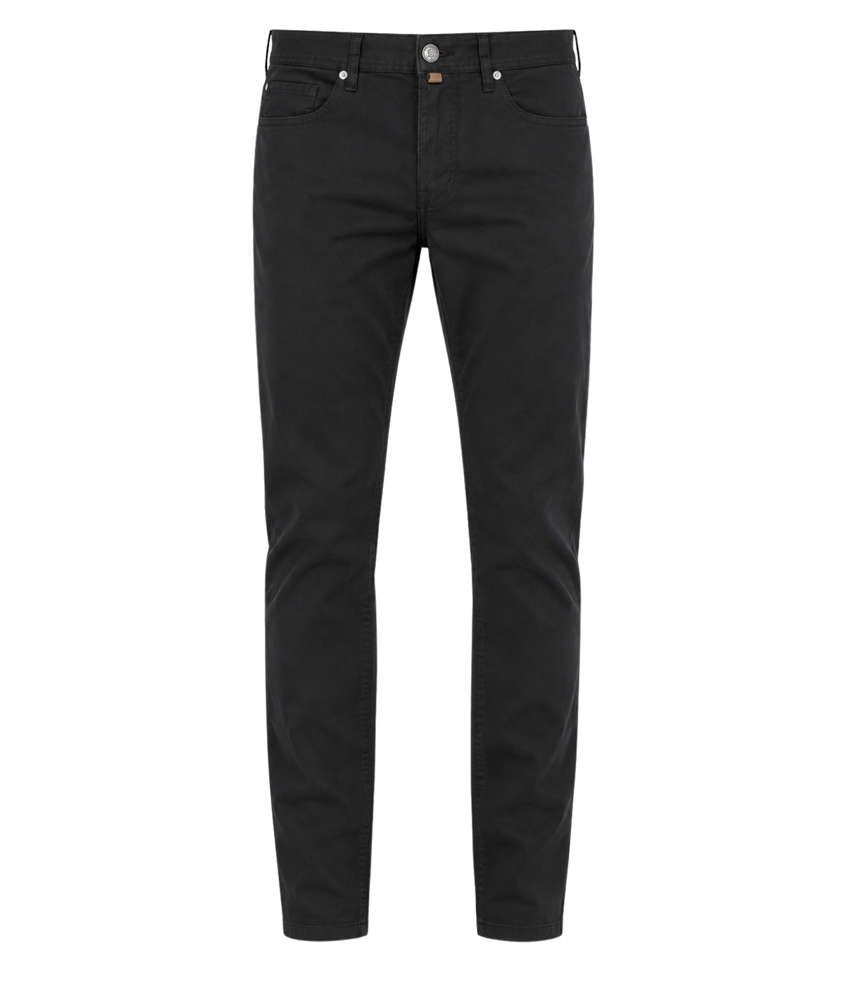 Front product view of Jacob Cohën Bard Regular-Slim 5 Pocket Pants in Black