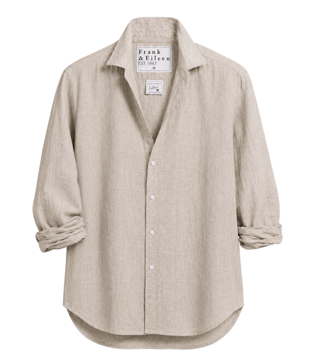 Finbar Woven Button Up Shirts In Sand - Front Shot