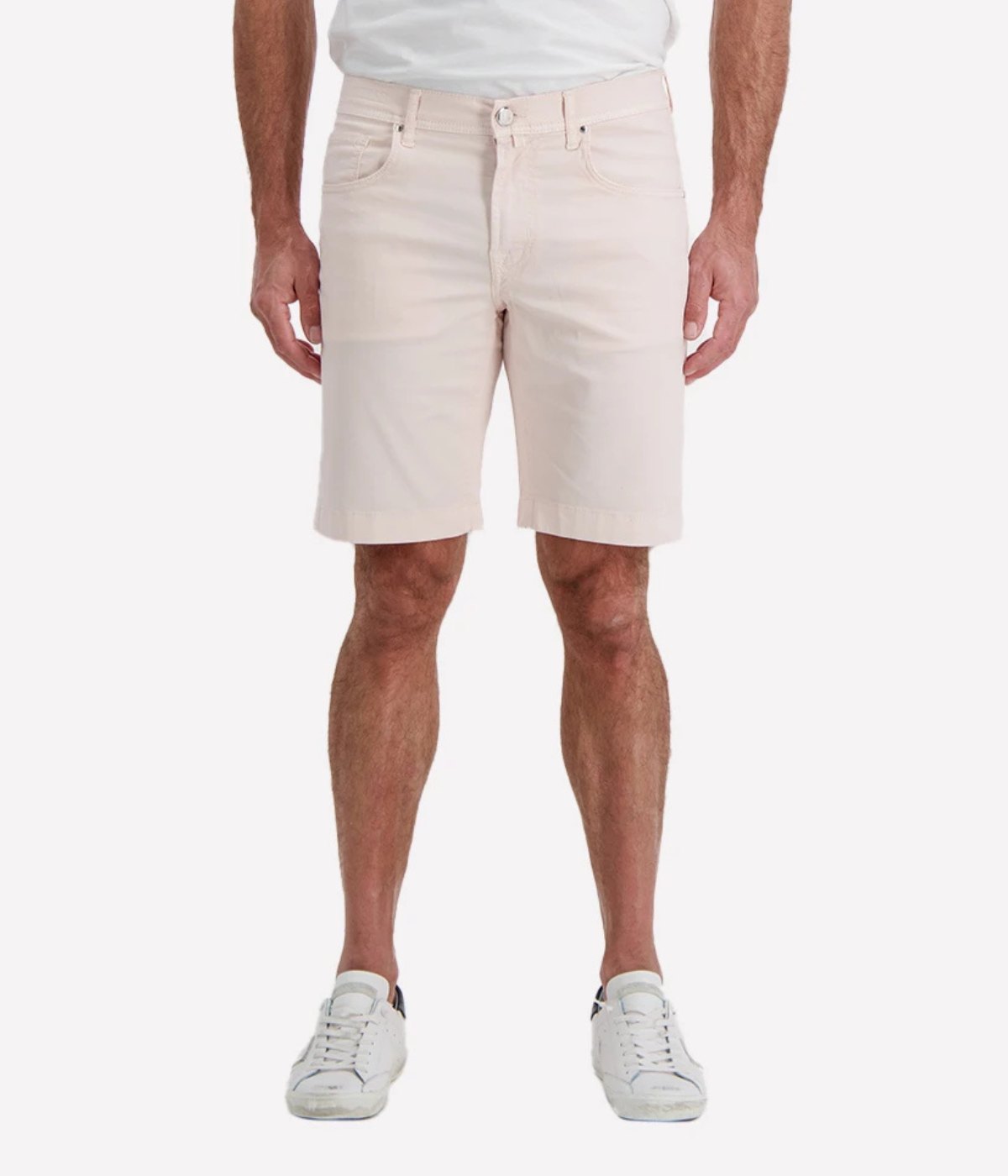 Jacob Cohën Nicolas Bermuda 5 PKT Slim Fit in L73 Pink Leather Patch – Front View Tailored Bermuda Shorts