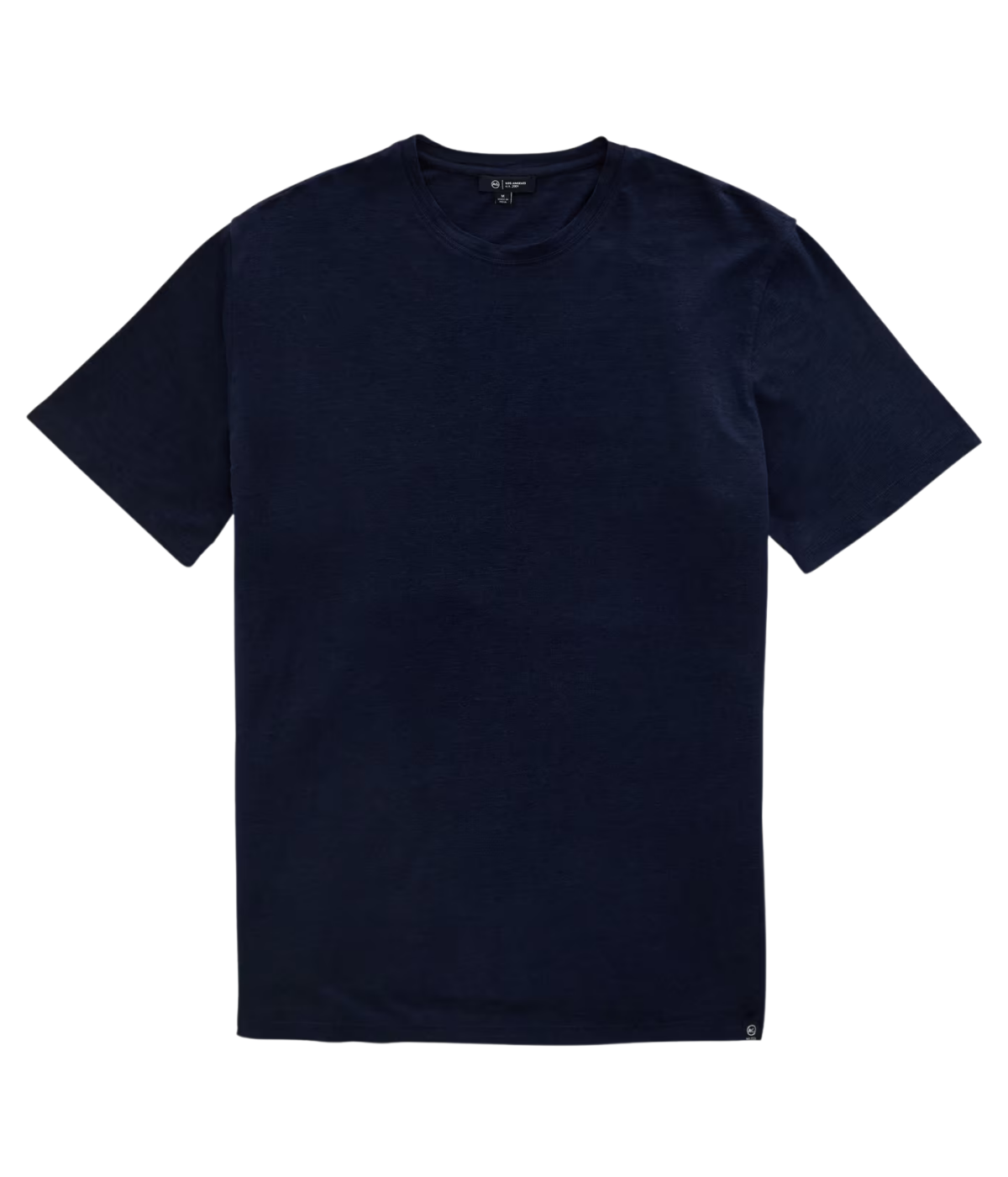 AG Jeans Bryce Crew Linen Tee in Deep Navy – Flat Lay View Premium Linen Jersey Knit