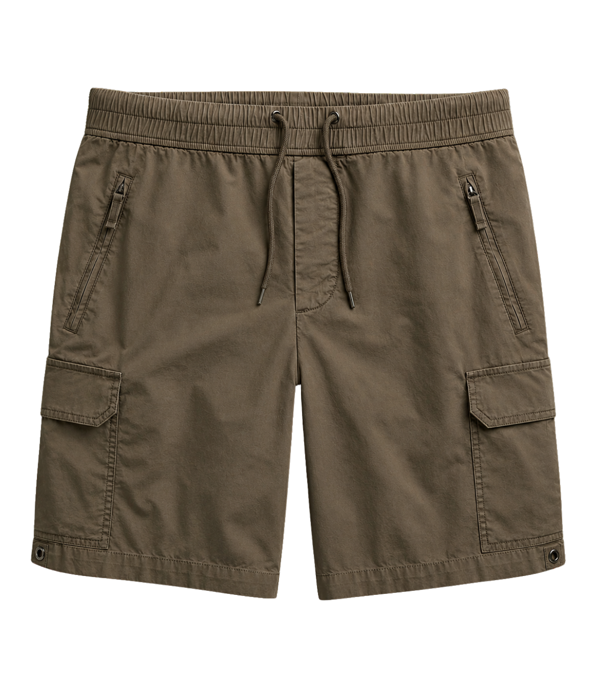 James Perse Supima Poplin Cargo Shirt in Light Olive Pigment – flat lay product shot displaying button front design, lightweight Supima poplin fabric, and relaxed silhouette.