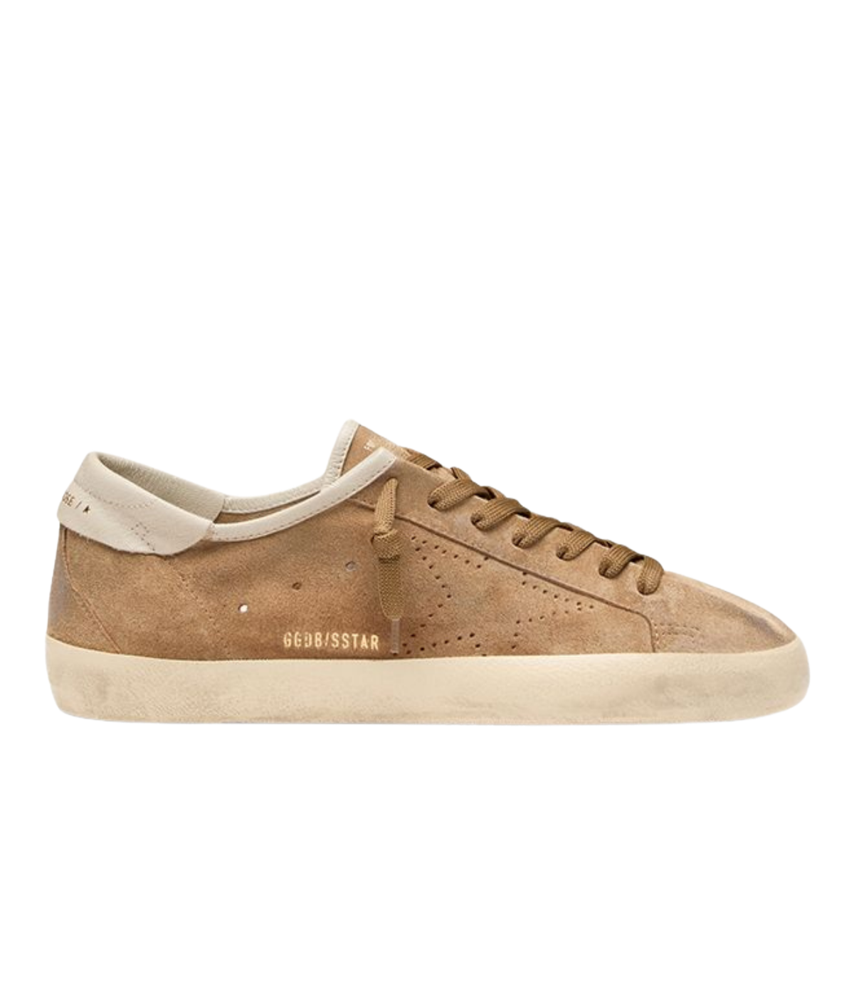 Golden Goose Super Star Sneaker In Tabacco & Cream - Side Shot