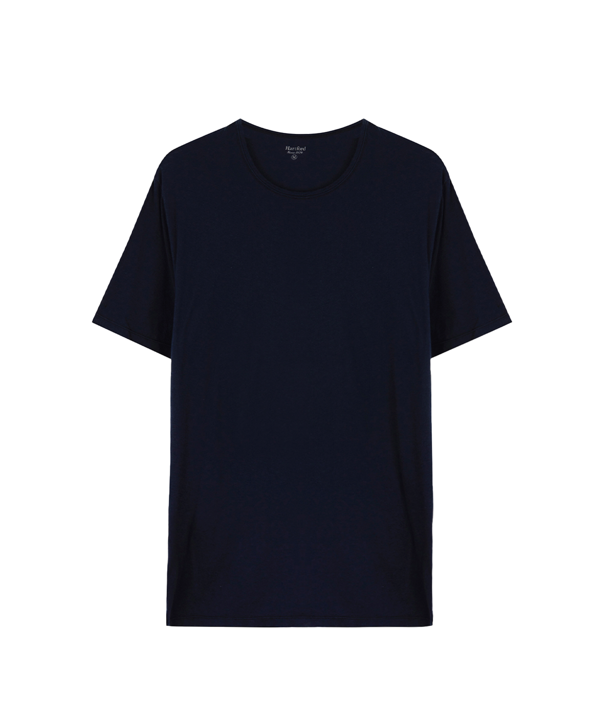 Mens Knitted T-Shirt Light Crew in Navy