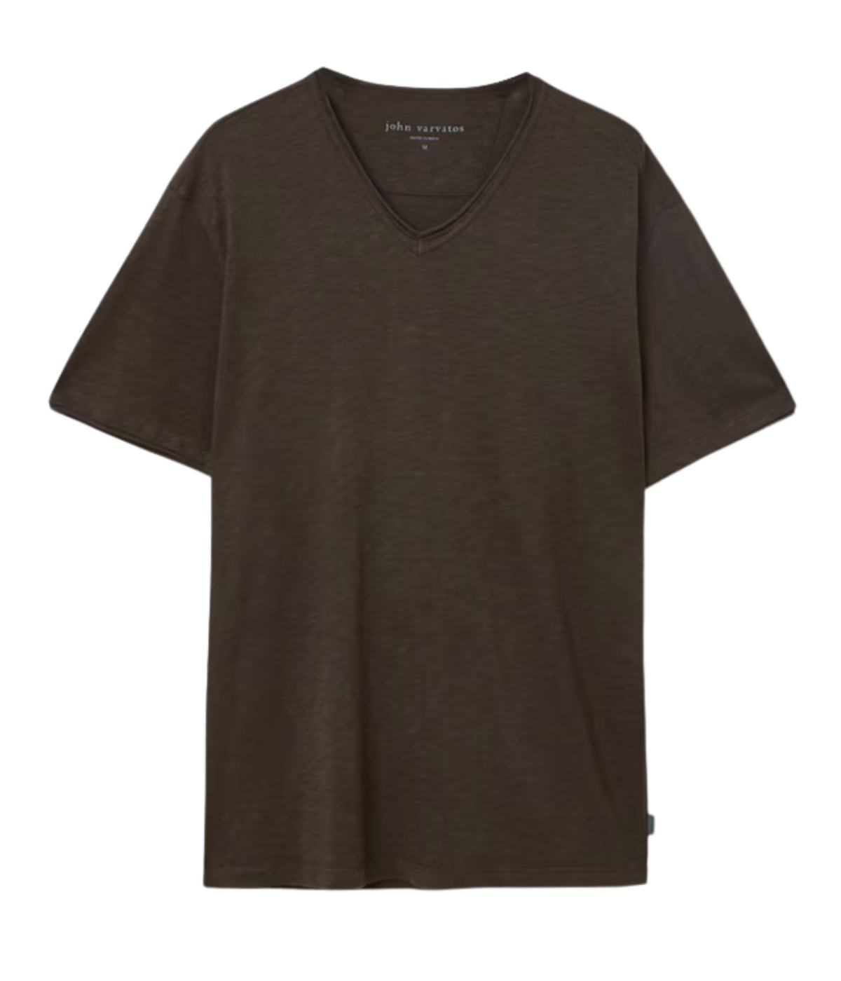 Miles Slub V Neck Tee in Dark Brown