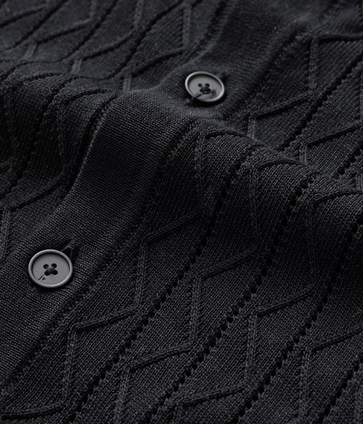 Moore Short Sleeve Textured Sweater in Black