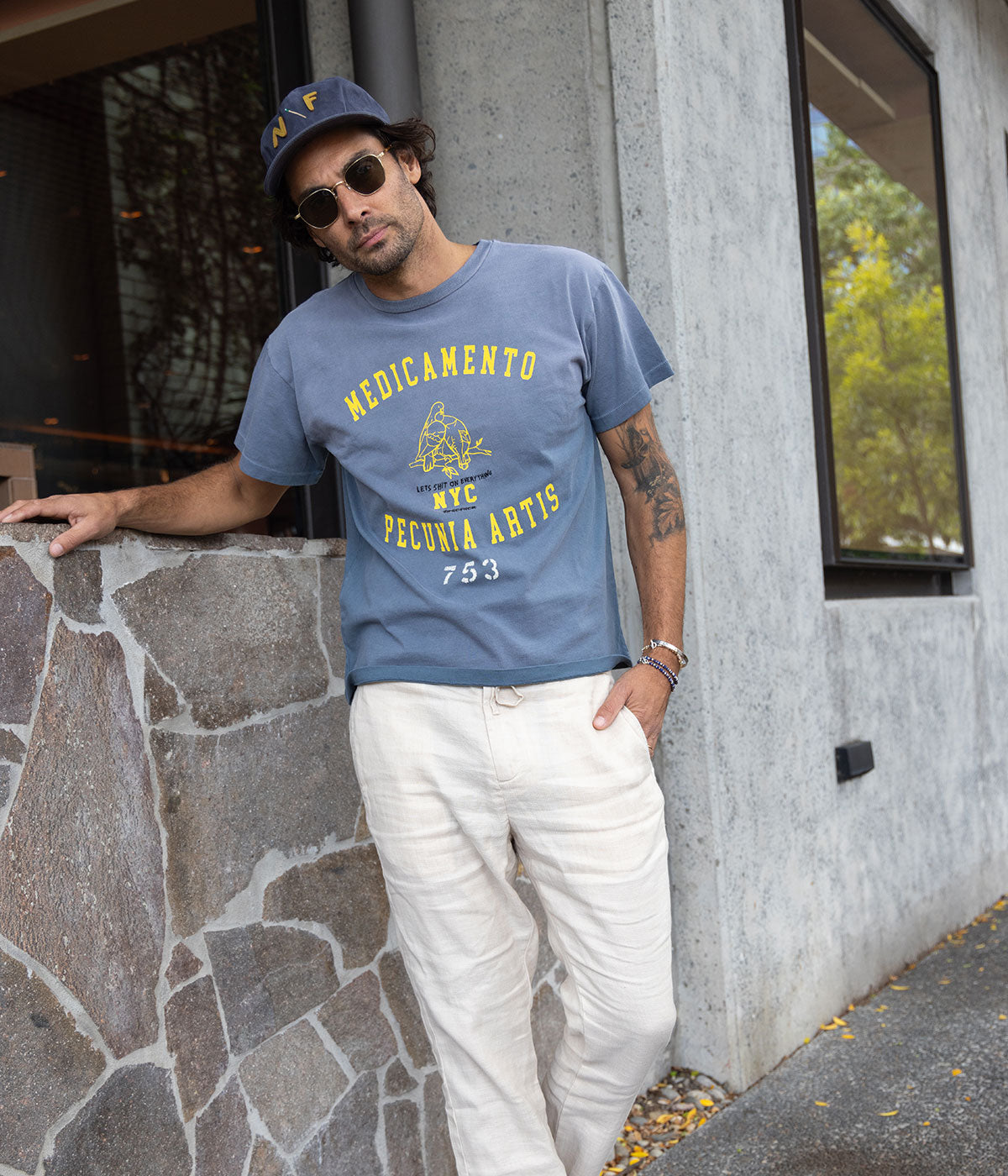 M.P.A NYC Tee in Faded Blue