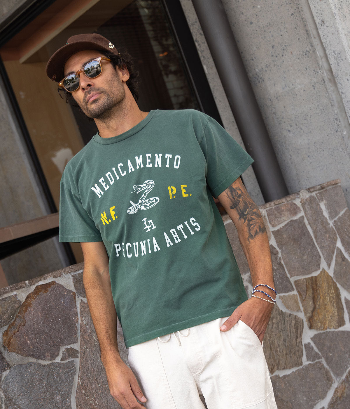 M.P.A LA Tee in Faded Green