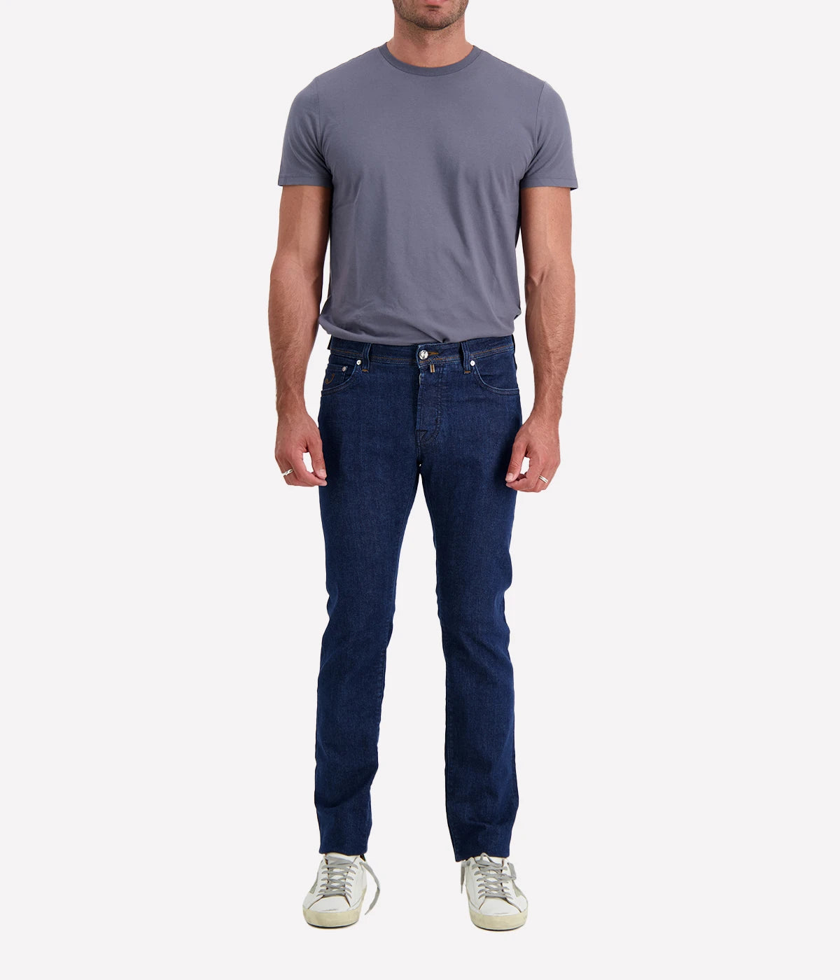 Jacob Cohen Nick 5-Pocket Jeans featuring a slim, tailored fit in high-quality stretch denim with classic five-pocket detailing and branded hardware.