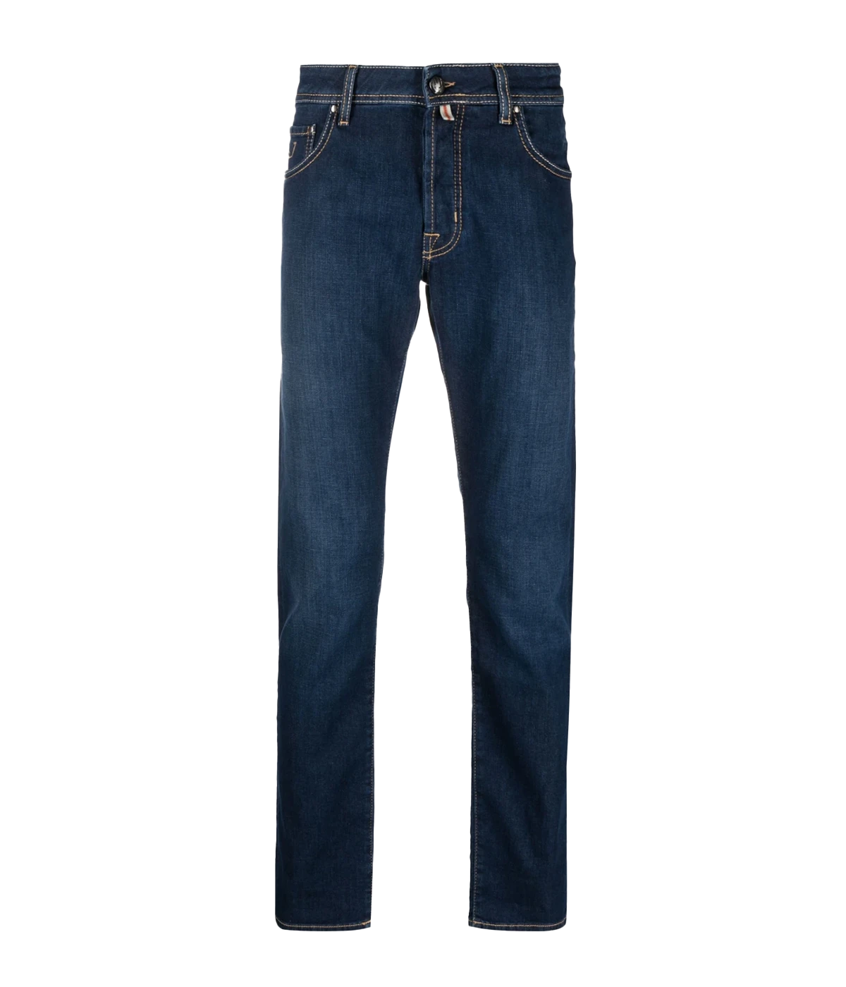 Nick Slim Fit Jean in Dark Blue & Burnt Orange