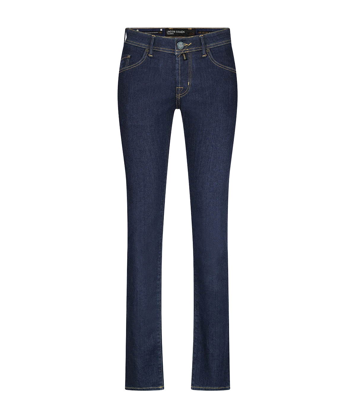Men's slim fit "Nick" jeans by Jacob Cohen in super stretch denim with five-pocket design and low waist.