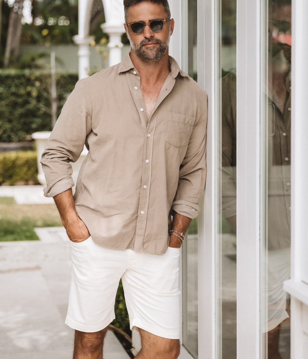 Nicolas Bermuda 5 Pkt Slim Fit in Cream Khaki