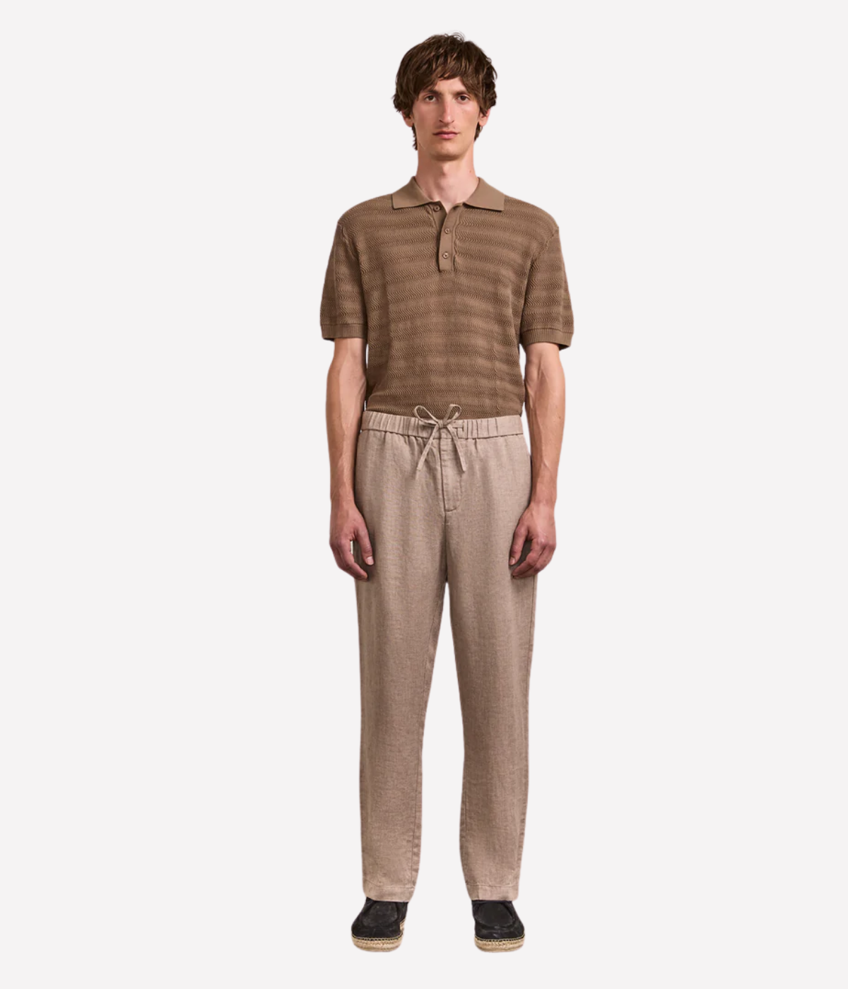Oscar Linen Chinos in Khaki