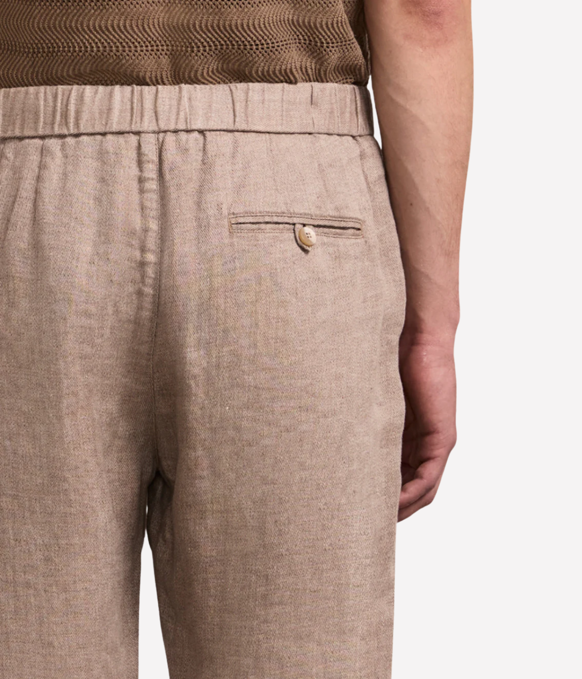 Oscar Linen Chinos in Khaki