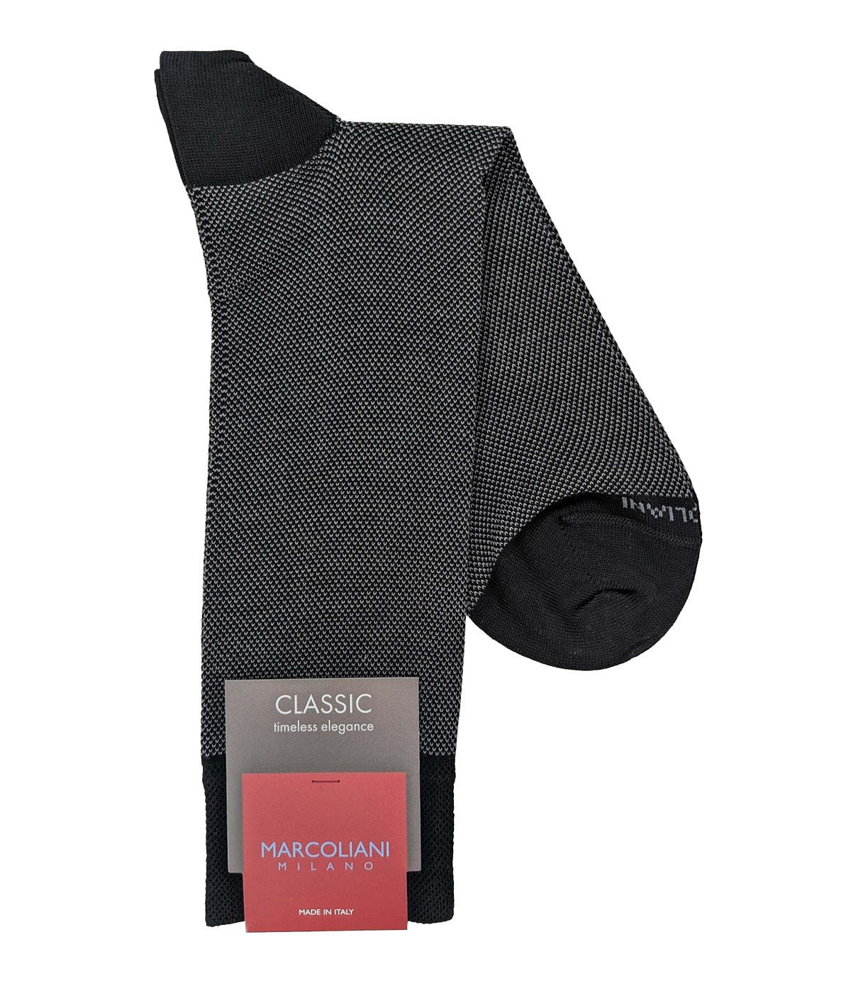 Birds Eye Cotton Sock in Black