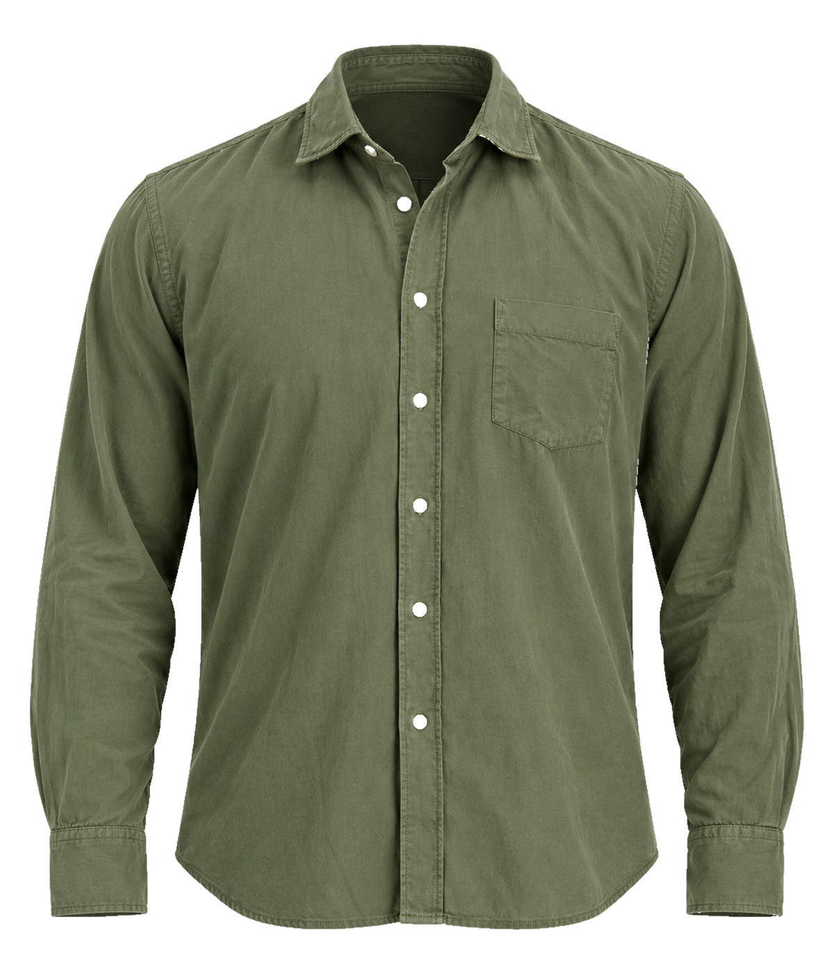 Front product view of Hartford Paul Tencel & Cotton Shirt in Military