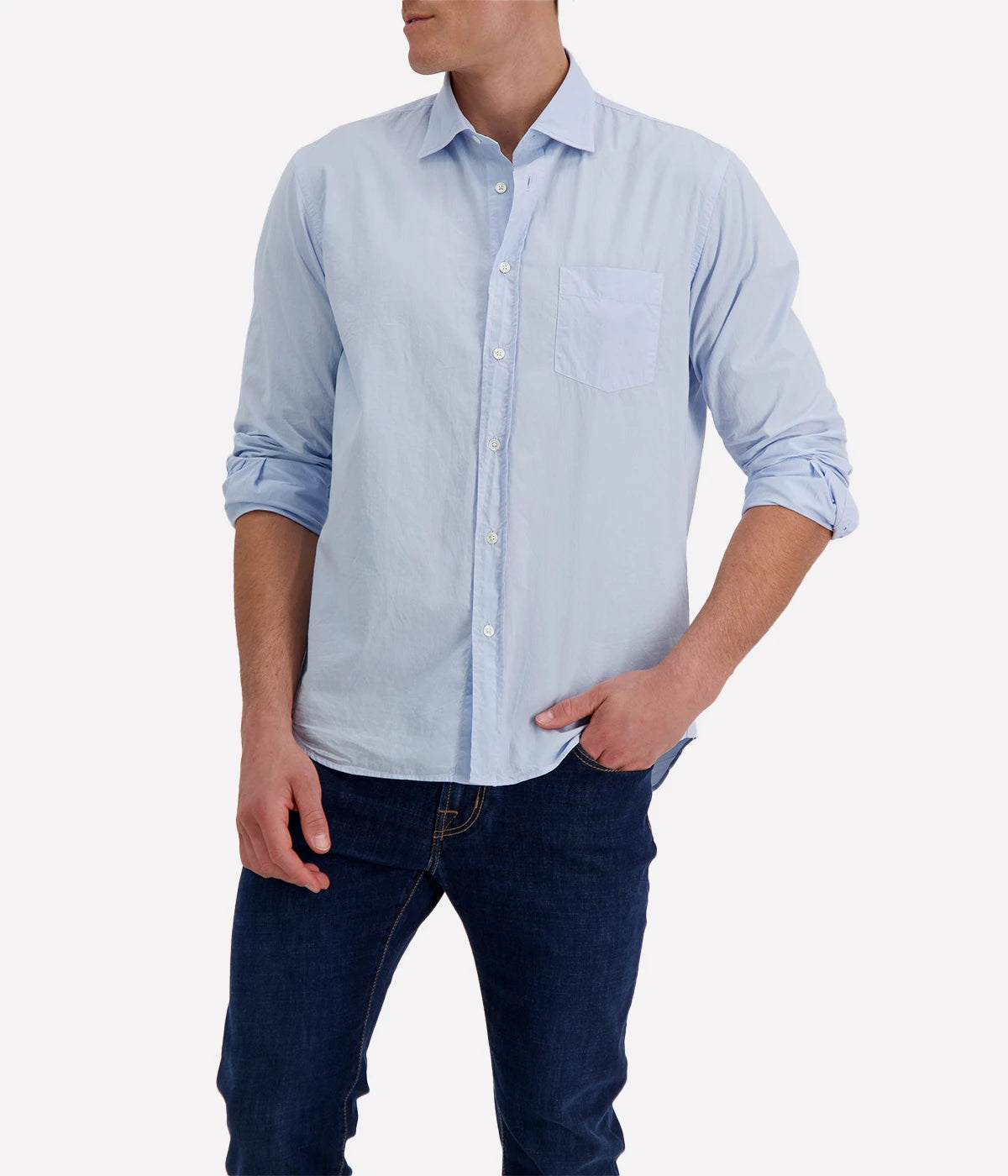 Paul Pat 01 Woven Shirt in Pale Blue