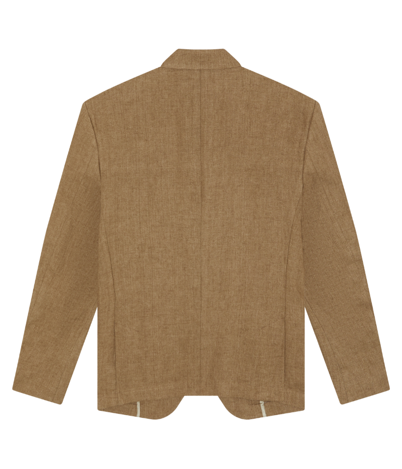 Paulo SB Linen Blazer in Light Brown