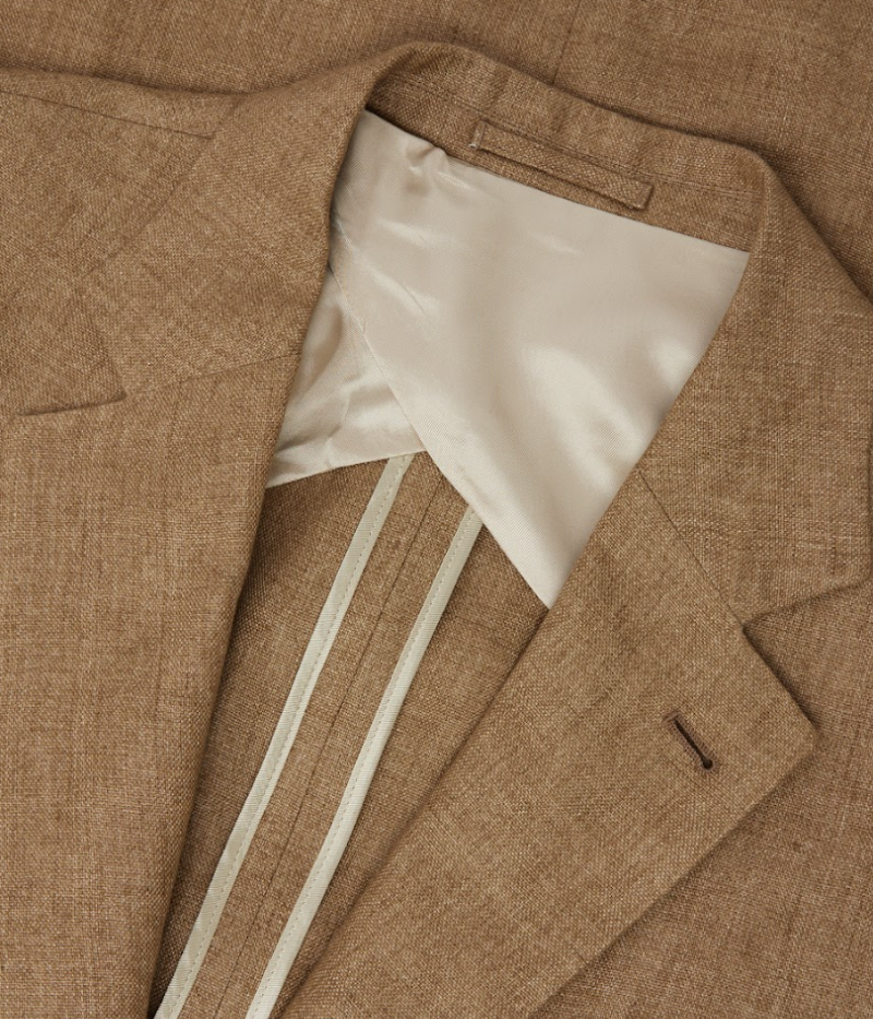 Paulo SB Linen Blazer in Light Brown