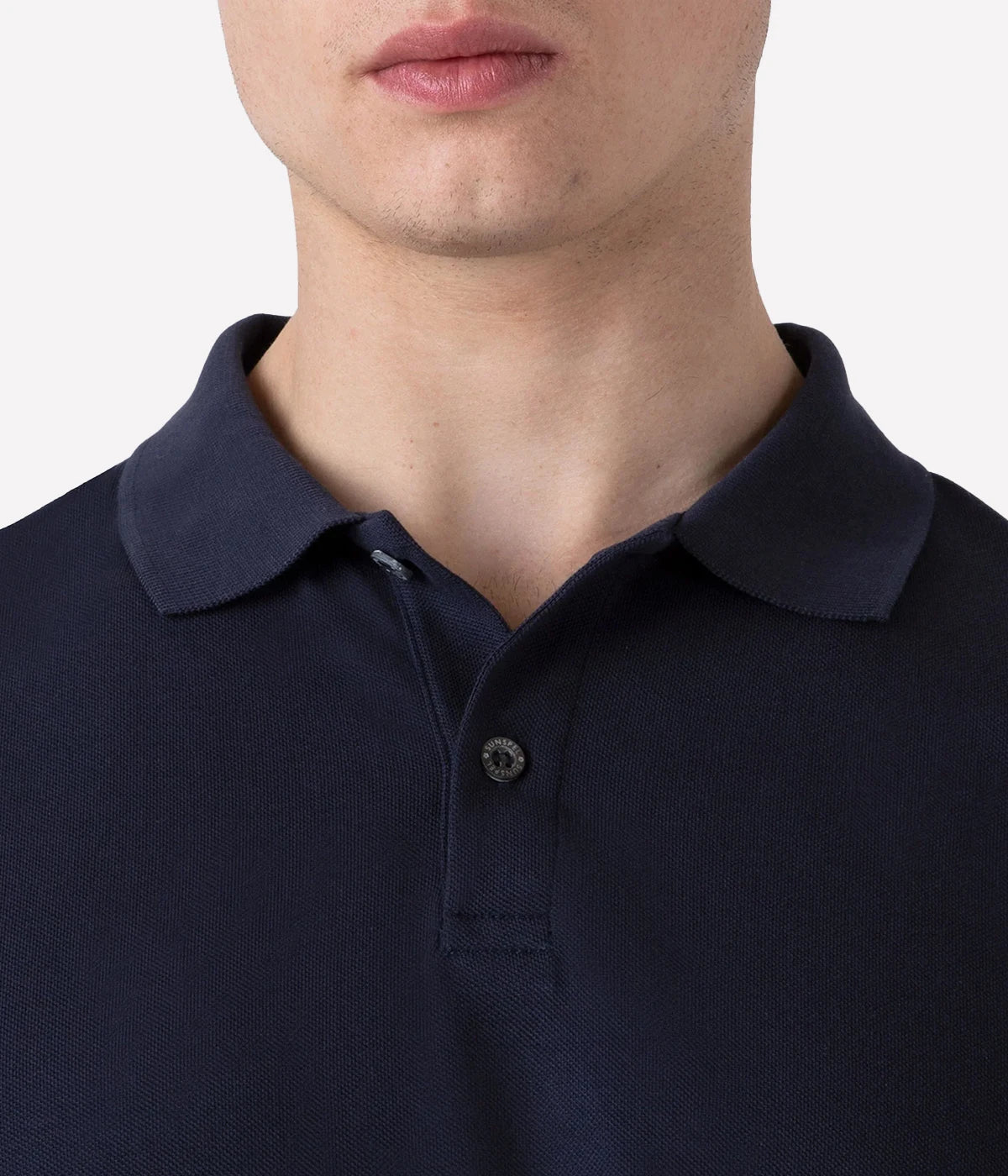 Pique Polo Shirt in Navy