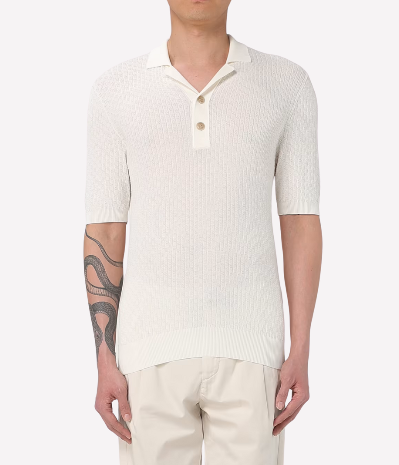 Polo Sweater in White