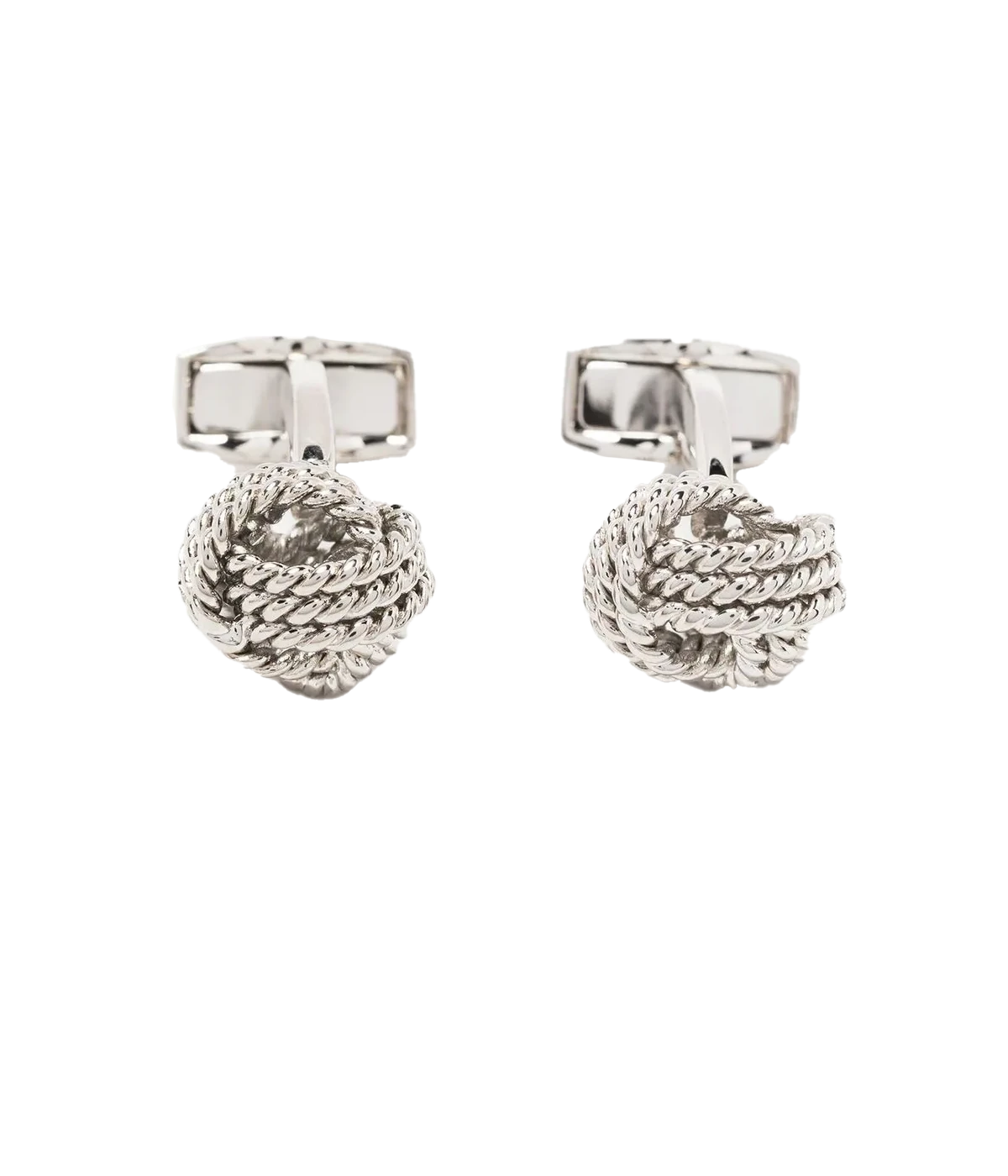 Ribbed Knot Cufflinks in Silver
