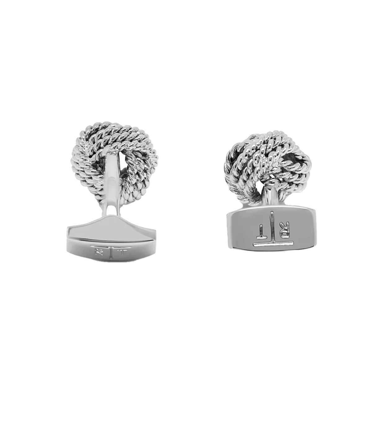 Ribbed Knot Cufflinks in Silver