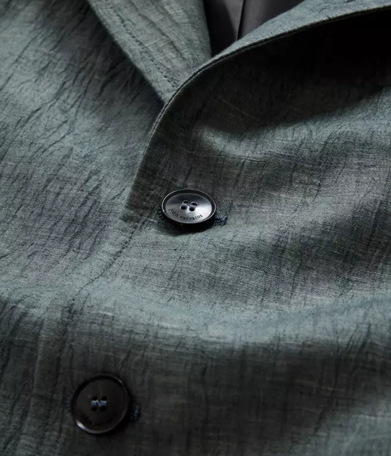 John Varvatos Rind Jacket in a slim fit with notch lapel, button closure, and crinkle-effect Italian fabric for a refined yet effortless look.