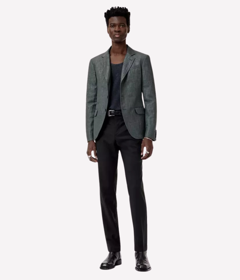 John Varvatos Rind Jacket in a slim fit with notch lapel, button closure, and crinkle-effect Italian fabric for a refined yet effortless look.