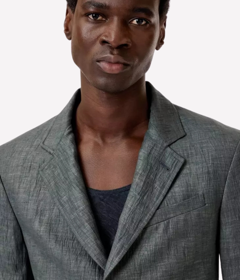 John Varvatos Rind Jacket in a slim fit with notch lapel, button closure, and crinkle-effect Italian fabric for a refined yet effortless look.