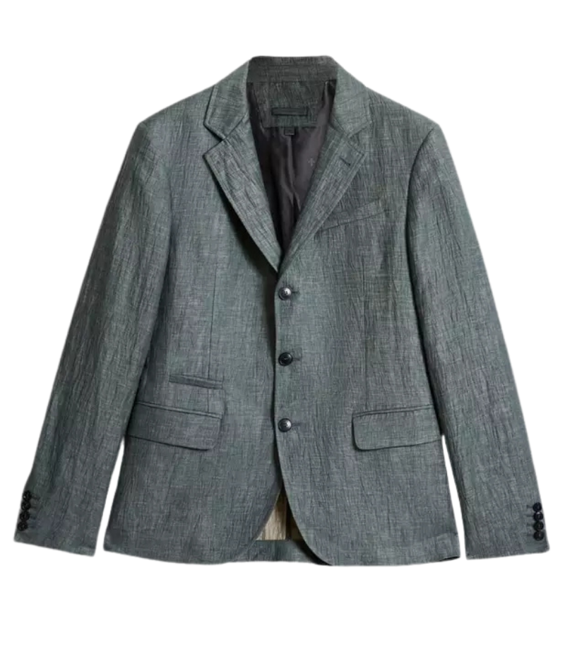 John Varvatos Rind Jacket in a slim fit with notch lapel, button closure, and crinkle-effect Italian fabric for a refined yet effortless look.