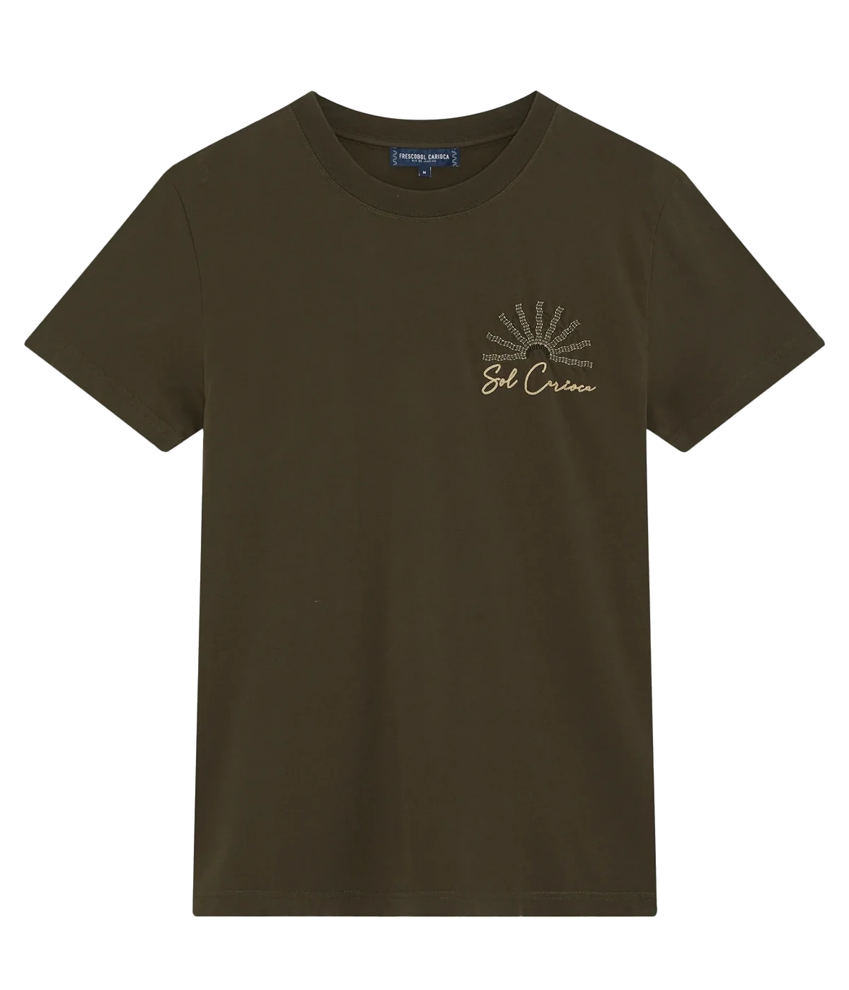 Crew-neck t-shirt in medium-weight organic cotton with Sol Carioca embroidery on the chest and back. Regular fit with side slits.
