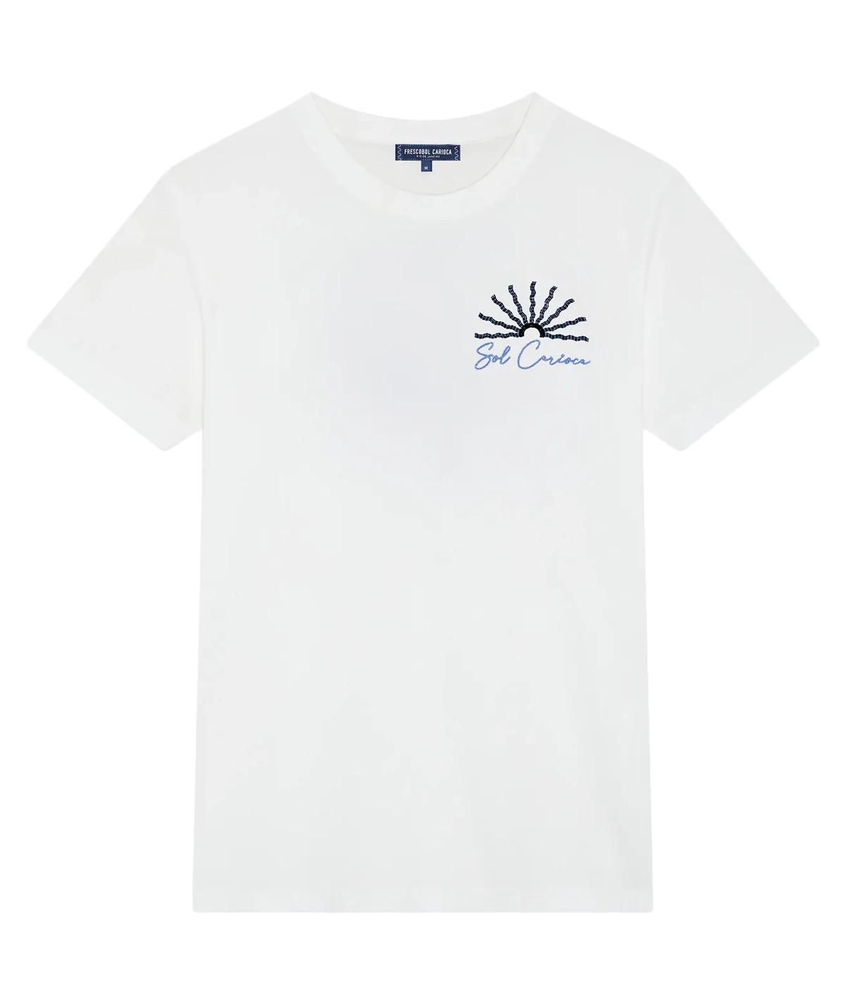 Crew-neck t-shirt in medium-weight organic cotton with Sol Carioca embroidery on the chest and back. Regular fit with side slits.