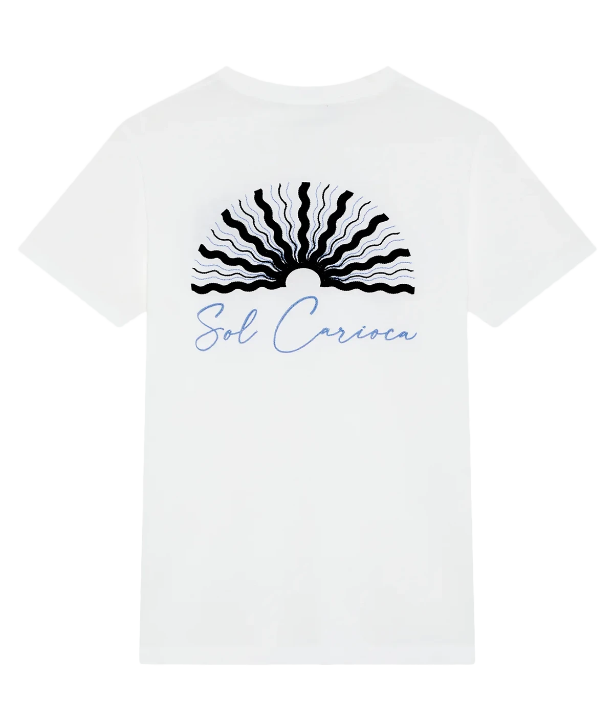 Crew-neck t-shirt in medium-weight organic cotton with Sol Carioca embroidery on the chest and back. Regular fit with side slits.