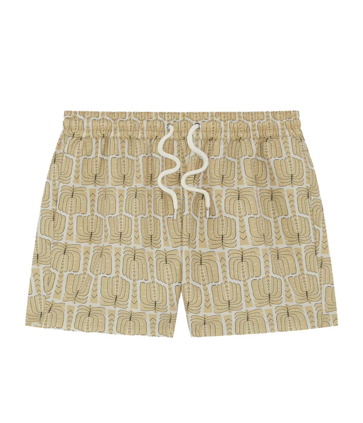 Rio Swim Shorts with drawstring waist, branded cord-ends, 100% recycled polyester mesh lining, and back pocket with button-closure. Quick-drying and sporty fit.