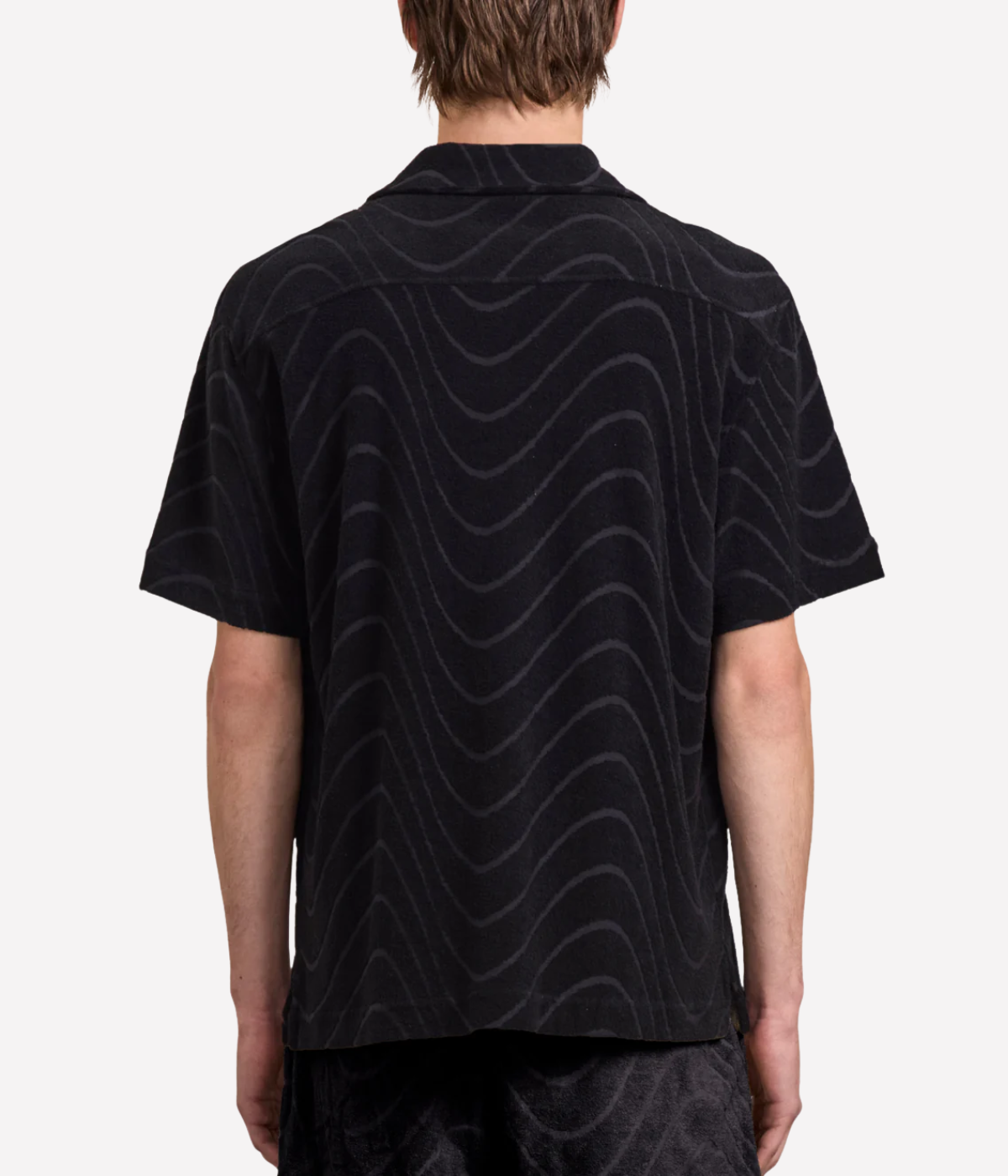 Roberto Fibra Jacquard Short Sleeve Shirt in Black