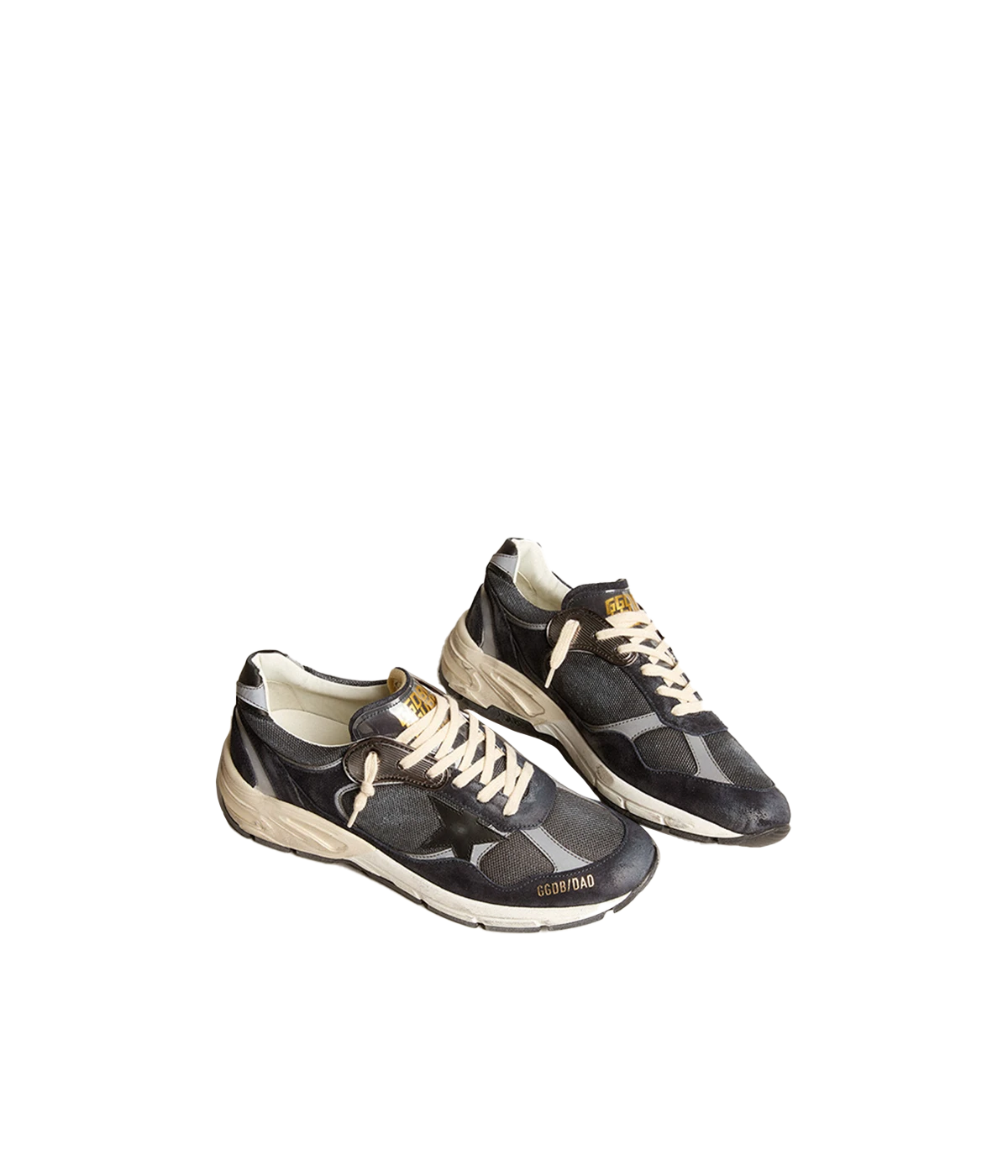 Running Dad Sneakers in Dark Blue, Silver & Black