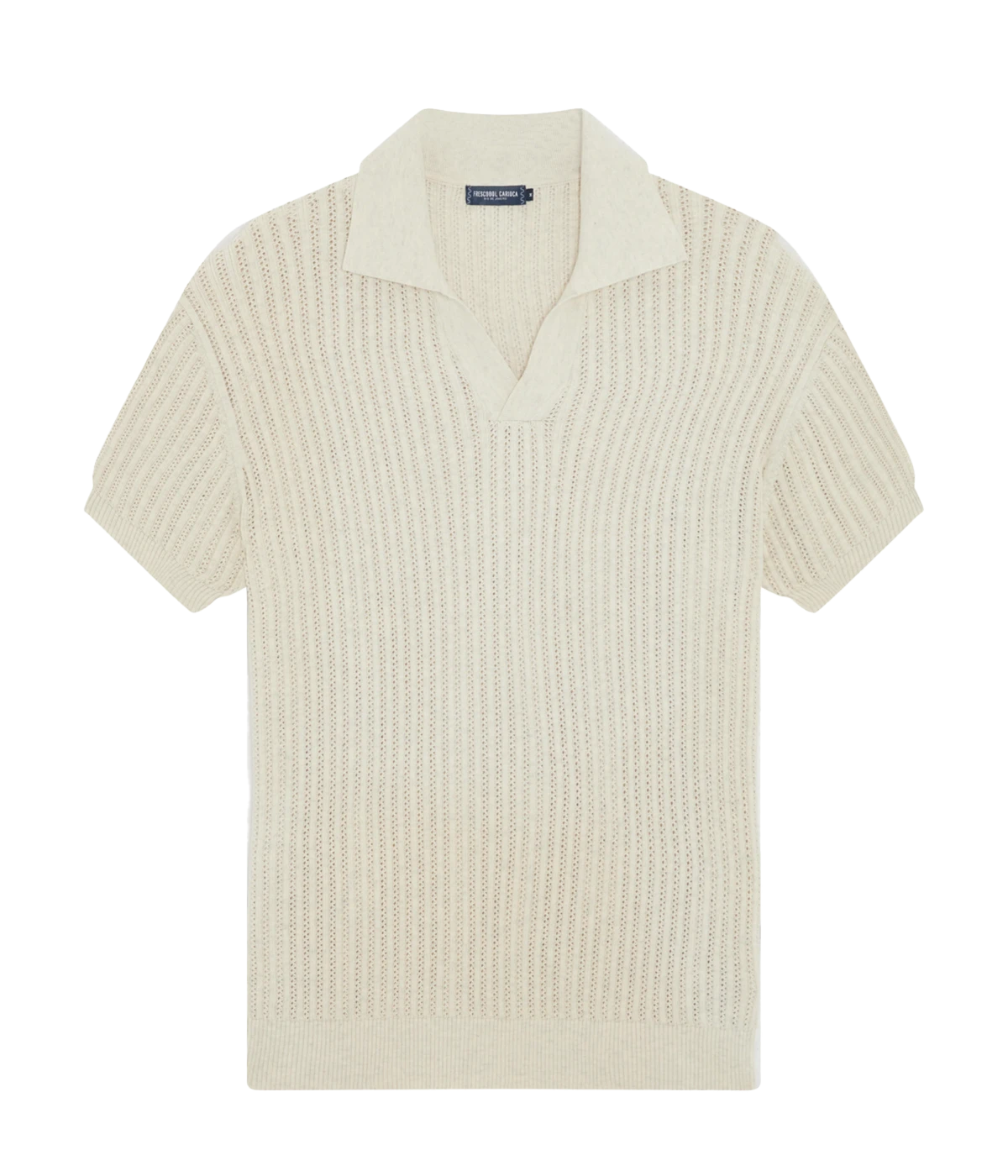 Rino Chain Stitched Polo in Ivory