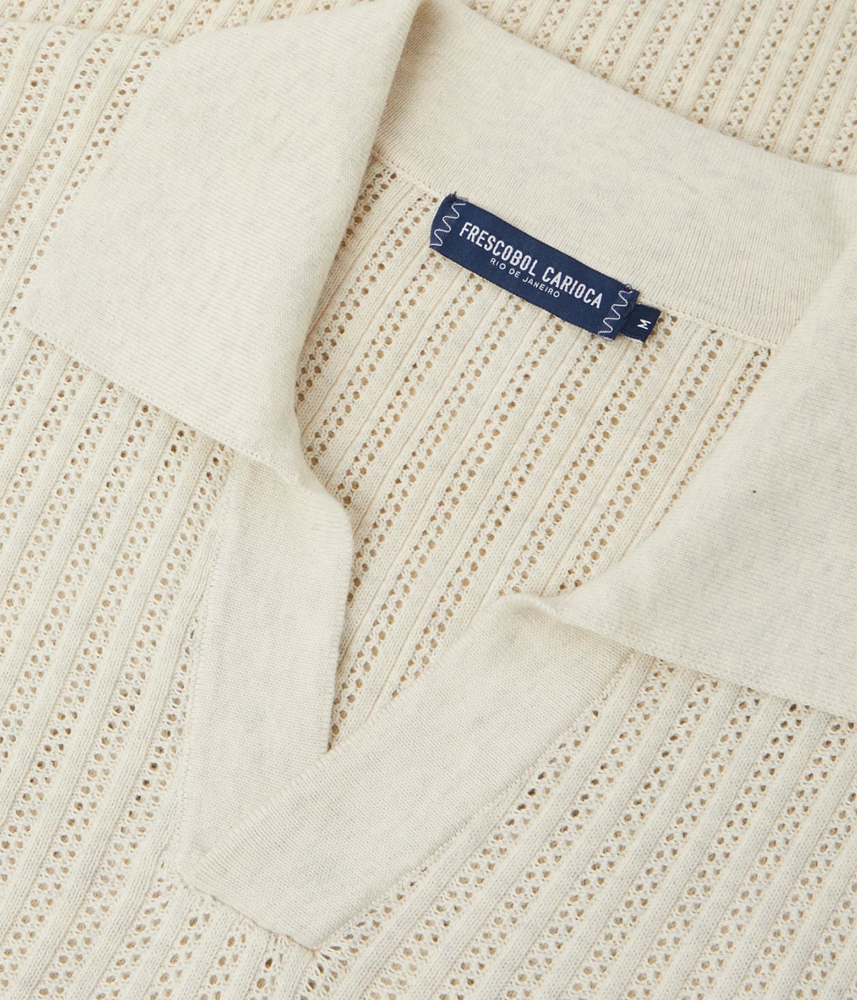 Rino Chain Stitched Polo in Ivory