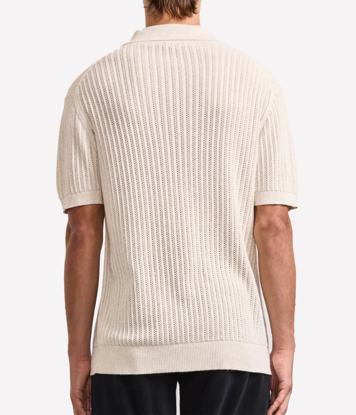 Rino Chain Stitched Polo in Ivory