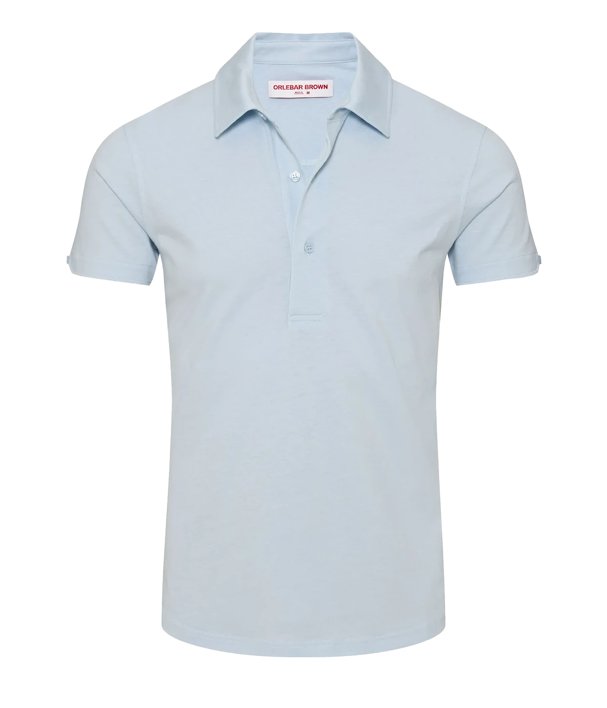 Men’s tailored cotton-silk polo shirt with structured collar, buttoned cuffs, and three-button placket, designed for a smooth, breathable feel in a smart silhouette